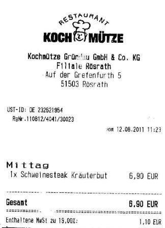 pfam Höffner Kochmütze Restaurant